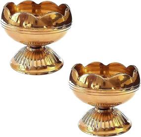 img 4 attached to 🪔 Handmade Brass Diya (Large) – Ideal for Diwali Decoration. Golden Engraved Oil Lamp Crafted from Virgin Brass Metal. Diwali Diya Vilakku for Puja Pooja. Traditional Deepawali Gift Items
