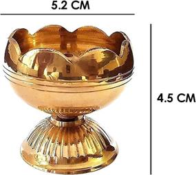 img 3 attached to 🪔 Handmade Brass Diya (Large) – Ideal for Diwali Decoration. Golden Engraved Oil Lamp Crafted from Virgin Brass Metal. Diwali Diya Vilakku for Puja Pooja. Traditional Deepawali Gift Items