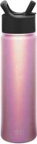 img 3 attached to SEO-optimized: Simple Modern 22oz Summit Water Bottles with Straw Lid - Vacuum Insulated Tumbler Double Wall Travel Mug 18/8 Stainless Steel Flask - Shimmering Rose Quartz