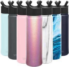 img 4 attached to SEO-optimized: Simple Modern 22oz Summit Water Bottles with Straw Lid - Vacuum Insulated Tumbler Double Wall Travel Mug 18/8 Stainless Steel Flask - Shimmering Rose Quartz