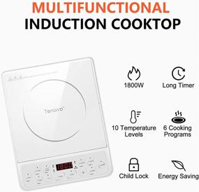 img 3 attached to Tenavo 1800W Portable Induction Cooktop Countertop Burner - White | 6 Preset Cookings, Child Lock, Induction Hot Plate