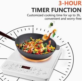 img 2 attached to Tenavo 1800W Portable Induction Cooktop Countertop Burner - White | 6 Preset Cookings, Child Lock, Induction Hot Plate