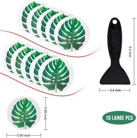 img 1 attached to 🛁 Secopad Large Leaves Non-Slip Bathtub Stickers - 10 PCS Adhesive Anti-Slip Decals for Shower and Bath Tub with Premium Scraping Tool