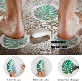 img 2 attached to 🛁 Secopad Large Leaves Non-Slip Bathtub Stickers - 10 PCS Adhesive Anti-Slip Decals for Shower and Bath Tub with Premium Scraping Tool