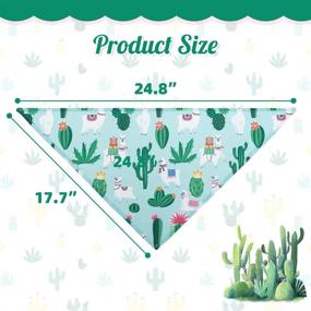 img 3 attached to 🐶 PUPTECK Dog Floral Bandanas - 2 Pack Cactus Daisy Triangle Bibs Scarf, Pet Flower Outfit Kerchiefs for Small to Large Dogs Cats - Cute Pattern Accessories