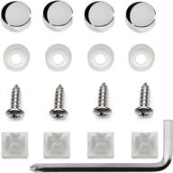 lfparts stainless steel license plate frame fasteners with chrome caps - secure your license plate with style! logo