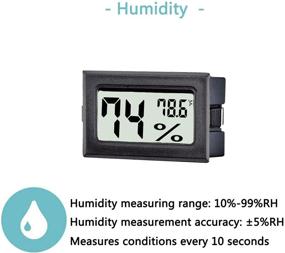 img 2 attached to 🌡 6 Pack Mini Digital Thermometer Hygrometer - Indoor Temperature and Humidity Gauge Meter Monitor in Fahrenheit (℉) for Humidor, Greenhouse, Reptile Tank, Home, Jars - TASOGEN