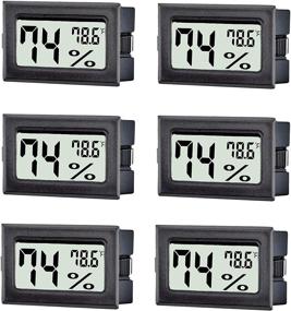 img 4 attached to 🌡 6 Pack Mini Digital Thermometer Hygrometer - Indoor Temperature and Humidity Gauge Meter Monitor in Fahrenheit (℉) for Humidor, Greenhouse, Reptile Tank, Home, Jars - TASOGEN