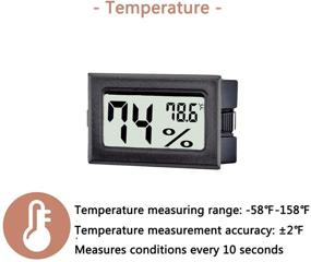 img 1 attached to 🌡 6 Pack Mini Digital Thermometer Hygrometer - Indoor Temperature and Humidity Gauge Meter Monitor in Fahrenheit (℉) for Humidor, Greenhouse, Reptile Tank, Home, Jars - TASOGEN