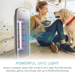 img 1 attached to 🌬️ Pure Enrichment PureZone Elite True HEPA Large Room Air Purifier - UV Light Sanitizer with Air Quality Monitor and 4 Stage Filtration - Destroys Bacteria, Smoke, Pollen, & Dust (White)
