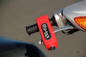img 1 attached to Grip-Lock GLRed Red Motorcycle And Scooter Handlebar Security Lock
