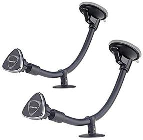 img 4 attached to 📱 2-Pack EXSHOW Magnetic Long Arm Car Phone Mount for iPhone Xs XR Max 8 8 Plus 7s 6s 5, Samsung, HTC, Nokia, Sharp, LG