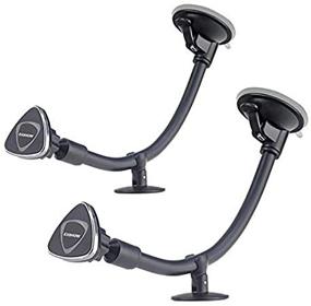 img 1 attached to 📱 2-Pack EXSHOW Magnetic Long Arm Car Phone Mount for iPhone Xs XR Max 8 8 Plus 7s 6s 5, Samsung, HTC, Nokia, Sharp, LG