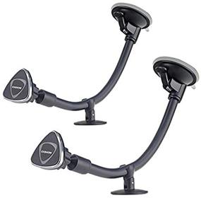 img 2 attached to 📱 2-Pack EXSHOW Magnetic Long Arm Car Phone Mount for iPhone Xs XR Max 8 8 Plus 7s 6s 5, Samsung, HTC, Nokia, Sharp, LG