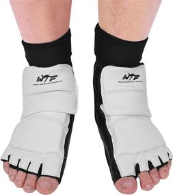 img 1 attached to 🥋 Premium Taekwondo Foot Protector Gear: Ankle Brace Support Pad for MMA UFC Martial Arts Training - Feet Guard for Sparring, Kickboxing, and Kung Fu - TKD Foot Gear for Men, Women, and Kids