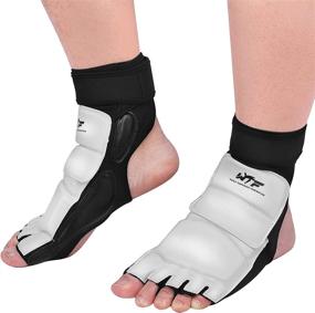 img 4 attached to 🥋 Premium Taekwondo Foot Protector Gear: Ankle Brace Support Pad for MMA UFC Martial Arts Training - Feet Guard for Sparring, Kickboxing, and Kung Fu - TKD Foot Gear for Men, Women, and Kids