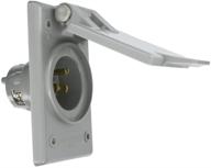 🔌 leviton 5278-cwp straight blade male power inlet receptacle, 15 amp, 125 volt, gray nylon face, body, and strap logo