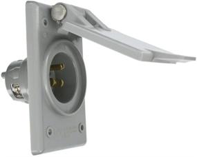 img 1 attached to 🔌 Leviton 5278-CWP Straight Blade Male Power Inlet Receptacle, 15 Amp, 125 Volt, Gray Nylon Face, Body, and Strap