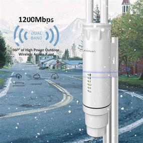 img 3 attached to 🌐 JOOWIN AC1200 High Power Outdoor Wireless Access Point - Weatherproof, Dual Band WiFi Extender with PoE, 802.11AC Support, Repeater, Router, Bridge - 2x5dBi Antennas