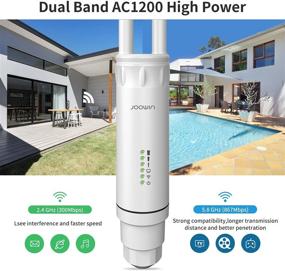 img 2 attached to 🌐 JOOWIN AC1200 High Power Outdoor Wireless Access Point - Weatherproof, Dual Band WiFi Extender with PoE, 802.11AC Support, Repeater, Router, Bridge - 2x5dBi Antennas