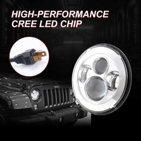 img 3 attached to 🐄 Прожекторные фары COWONE Cree 7 дюймов LED | Совместимы с Jeep Wrangler 1997-2018 JK TJ LJ CJ Hummer H1 H2 | Хромированные фары