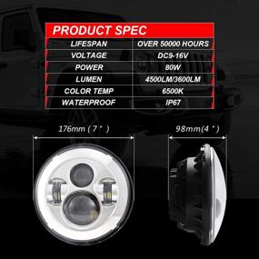 img 1 attached to 🐄 Прожекторные фары COWONE Cree 7 дюймов LED | Совместимы с Jeep Wrangler 1997-2018 JK TJ LJ CJ Hummer H1 H2 | Хромированные фары