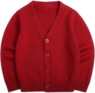 🧥 sooxiwood boys' v neck striped little cardigan sweater for stylish clothing logo