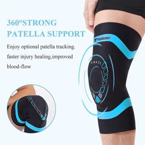 img 2 attached to 💪 Premium Knee Compression Sleeve with Gel Patella Pad for Men and Women - Ideal Knee Braces for Pain Relief, Running, Hiking, Arthritis, and ACL Support - Versatile Plus Size Option - 1 Pack (Blue/M, 14-15.75' Upper Fit)