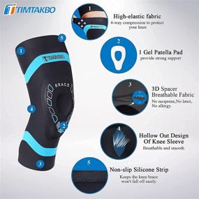 img 1 attached to 💪 Premium Knee Compression Sleeve with Gel Patella Pad for Men and Women - Ideal Knee Braces for Pain Relief, Running, Hiking, Arthritis, and ACL Support - Versatile Plus Size Option - 1 Pack (Blue/M, 14-15.75' Upper Fit)