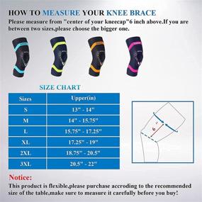 img 3 attached to 💪 Premium Knee Compression Sleeve with Gel Patella Pad for Men and Women - Ideal Knee Braces for Pain Relief, Running, Hiking, Arthritis, and ACL Support - Versatile Plus Size Option - 1 Pack (Blue/M, 14-15.75' Upper Fit)