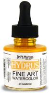 dr. ph. martin's hydrus fine art watercolor, 1.0 oz, gamboge (2h): premium watercolor pigment for artists logo