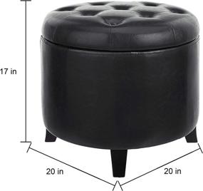 img 3 attached to 🪑 Black Faux Leather Round Buckle Reserve Stool Chair - FIRST HILL FHW Comfort