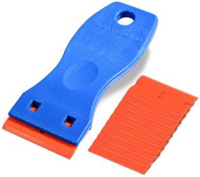 img 4 attached to 🔵 EHDIS 1.5" Plastic Razor Scraper with Double Edged Blades - Efficient Glass Decal & Sticker Remover, Blue