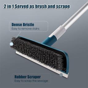 img 1 attached to Eyliden 2-in-1 Soft Scrape Floor Scrub Brush: Telescopic Handle Scrubber for Effective Cleaning in Bathroom, Kitchen, Pool, Patio, Garage, and More