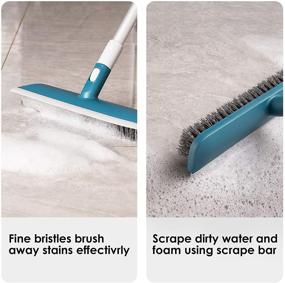 img 3 attached to Eyliden 2-in-1 Soft Scrape Floor Scrub Brush: Telescopic Handle Scrubber for Effective Cleaning in Bathroom, Kitchen, Pool, Patio, Garage, and More