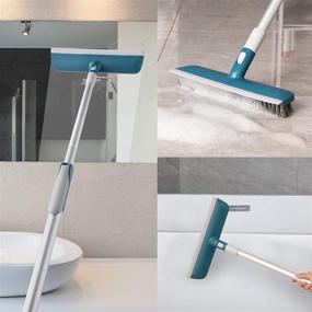 img 2 attached to Eyliden 2-in-1 Soft Scrape Floor Scrub Brush: Telescopic Handle Scrubber for Effective Cleaning in Bathroom, Kitchen, Pool, Patio, Garage, and More