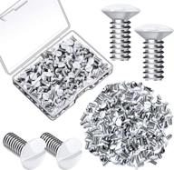 🔩 120 pack of 5/16 inch long 6-32 thread wall switch plate screws in white - oval head replacement socket screws for light switch panels, metal panels, and wall cover plates logo