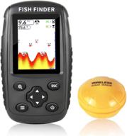 🎣 ovetour portable fish finder: wireless handheld sonar for kayak/ice fishing - lcd display for water depth, fish location, size, weeds, and rocks (black) logo