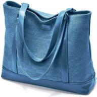 👜 canvas laptop tote for women - work bag with 15.6 inch computer compartment and multiple pockets logo