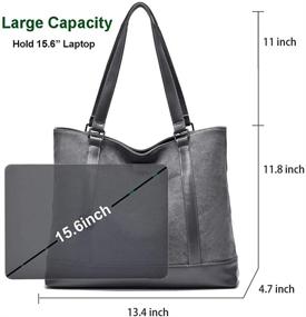 img 2 attached to 👜 Canvas Laptop Tote for Women - Work Bag with 15.6 Inch Computer Compartment and Multiple Pockets