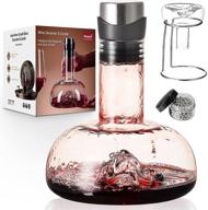 onearf wine decanter: iceberg red wine breather carafe with aerator, stand, and cleaning beads - lead-free crystal glass, perfect wine gift for christmas (1200ml) logo