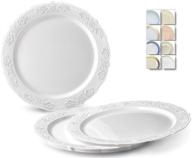🍽 occasions 40 plates pack - elegant vintage party plastic plates for weddings & events (10.25'' dinner plate, portofino in white) logo