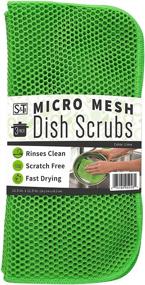 img 4 attached to 🍋 Micro Mesh Fast Drying Kitchen Dish Cloths by S&amp;T INC., Lime Green, 11.5 Inch x 11.5 Inch, 3 Pack