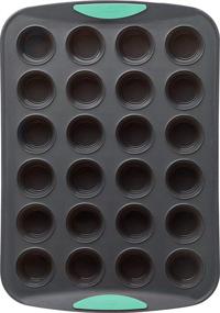 img 4 attached to Trudeau Structure Silicone Muffin Pan, 24 Cup Mini, Grey/Mint: Efficient Non-Stick Baking Tray for Perfect Muffins