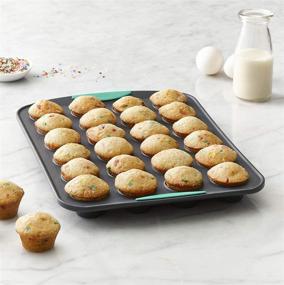 img 2 attached to Trudeau Structure Silicone Muffin Pan, 24 Cup Mini, Grey/Mint: Efficient Non-Stick Baking Tray for Perfect Muffins