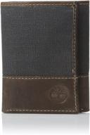 👔 men's timberland canvas leather trifold wallet - ultimate accessory for stylish men logo