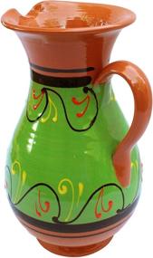 img 3 attached to 🍶 Exquisite Terracotta Green Quart Pitcher: Hand-Painted Artisanal Delight