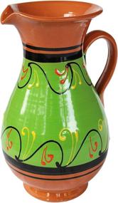 img 1 attached to 🍶 Exquisite Terracotta Green Quart Pitcher: Hand-Painted Artisanal Delight