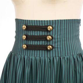 img 1 attached to SCARLET DARKNESS Victorian Button Pleated Women's Clothing for Skirts