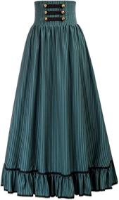 img 4 attached to SCARLET DARKNESS Victorian Button Pleated Women's Clothing for Skirts